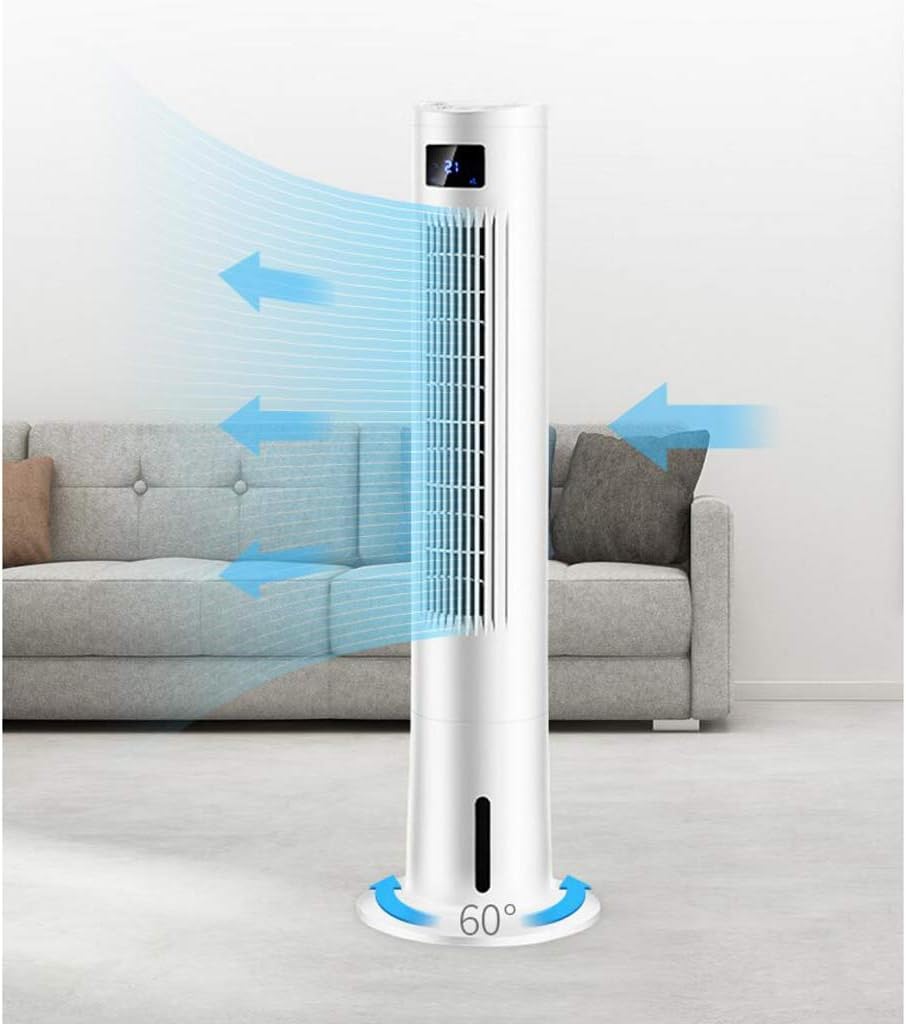 Air Cooler for Home Office Evaporative Coolers Air Conditioner Fan Refrigeration Humidification Moving Cold Fan White (Color : Without Pulley) (Color : Without Pulley) (with Pulley) (Without Pulley