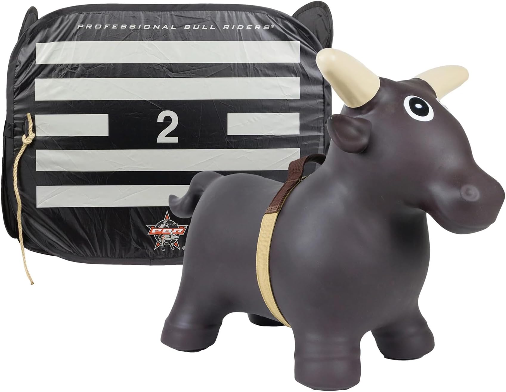 Lil Bucker & PBR Chute Combo - Kids Hopper Toy - Bull Riding Toy - Rodeo Toys - PBR Bouncy Bull - PBR Bucking Chute