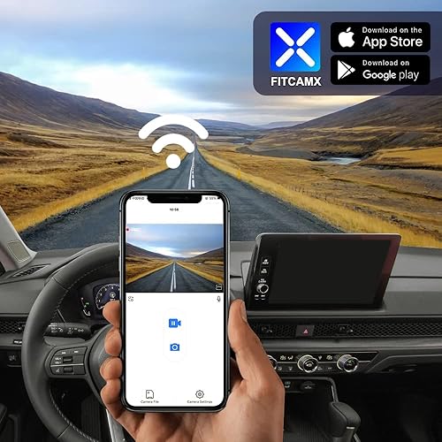 Miniatura 5 de Fitcamx Cámara de tablero delantera 4K y trasera 1080P se adapta a Honda CR-V Sport Touring EX EX-L Hybrid (Gen6), aspecto OEM integrado, WiFi de