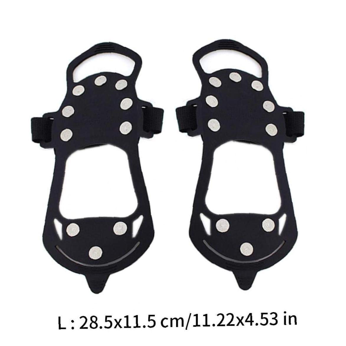 Poignées de Glace Crampons de Neige Crampons de Traction Pinces de démarrage de Chaussures Anti-dérapant 10 Crampons pour la Marche hivernale