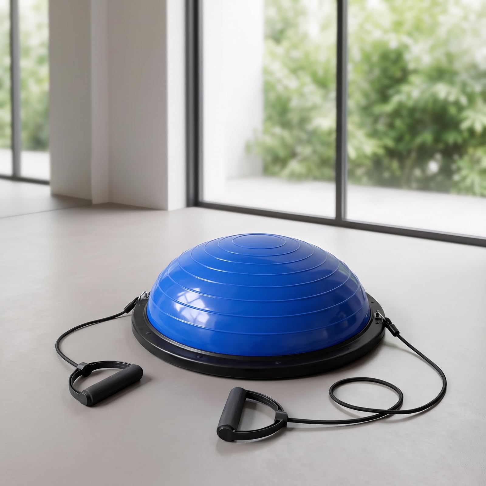 Semisfera di Equilibrio con Fasce di Resistenza Antiscivolo Semisfera Equilibrio con Elastici Robusto Attrezzo da Allenamento per Casa