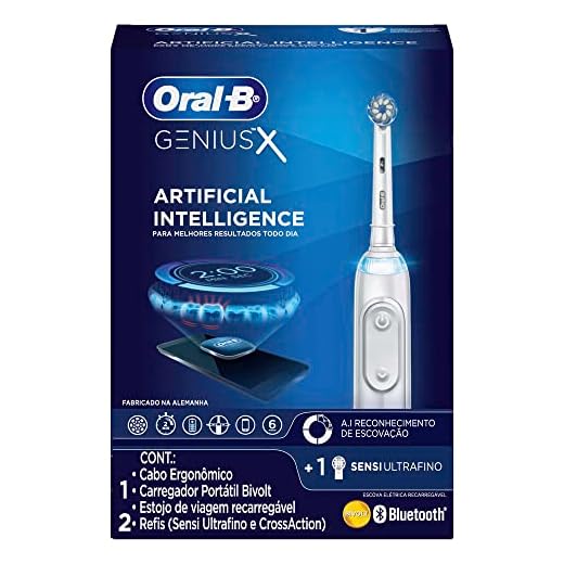 Oral-B Genius X Bivolt - Escova Elétrica Recarregável + 2 Refis Sensi Ultrafino E Crossaction