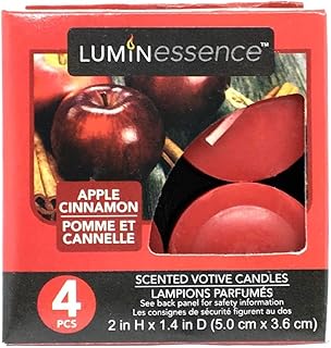 Luminessence Apple Cinnamon Scented Votive Candles, 4PK