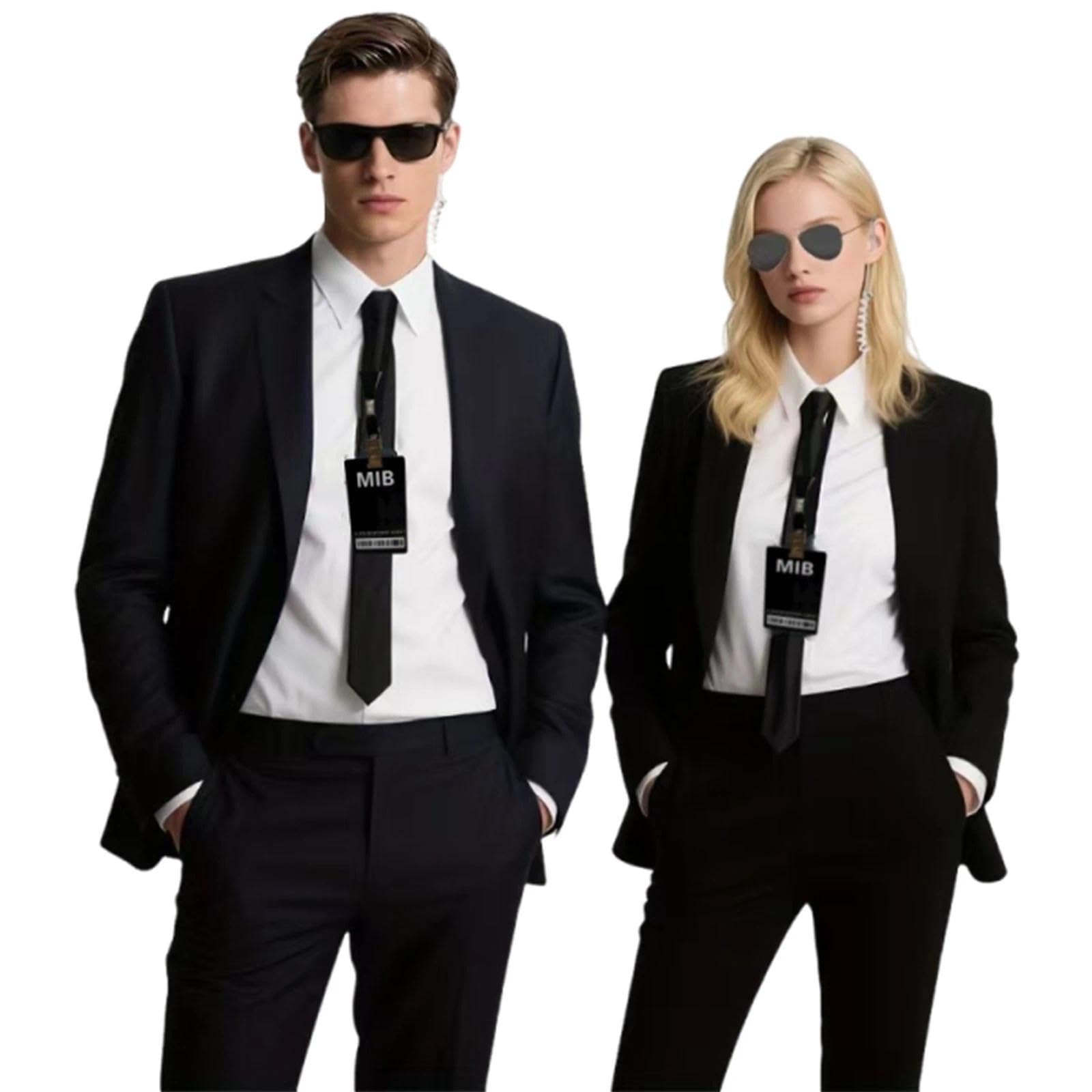 Dinghaole 10Pcs Agent Outfit With Inflatable Green Alien, Black Tie, Sunglasses, Headphones, And ID Card Holder - Image 4
