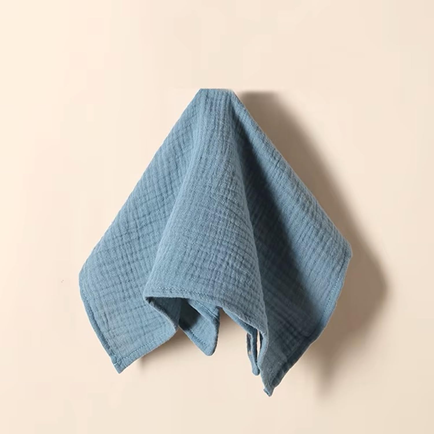 Mussola Neonato 100% Cotone 40x40 cm - Bavaglino Panno Rigurgito Garza Morbida Assorbente - Verde Salvia Bunny Print Soft Blue