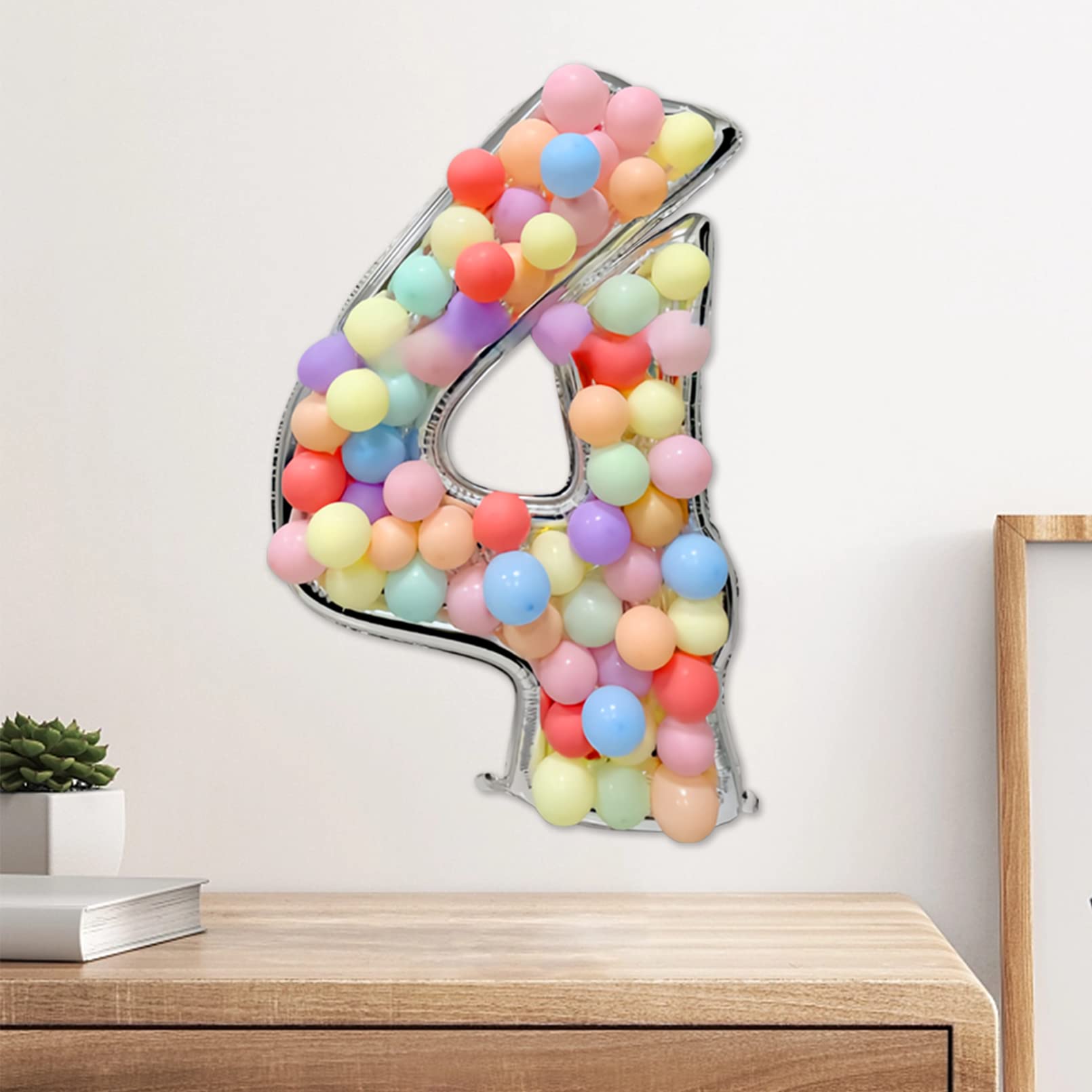 AM ANNA Balloons Number Frame Light Up 0 1 2 3 4 5 6 7 8 9 Numbers Balloons Large 65 Inch DIY Aluminum Foil Balloon Numbers with 100pcs Latex Balloon for Birthday Backdrop Anniversary Decoration (4)