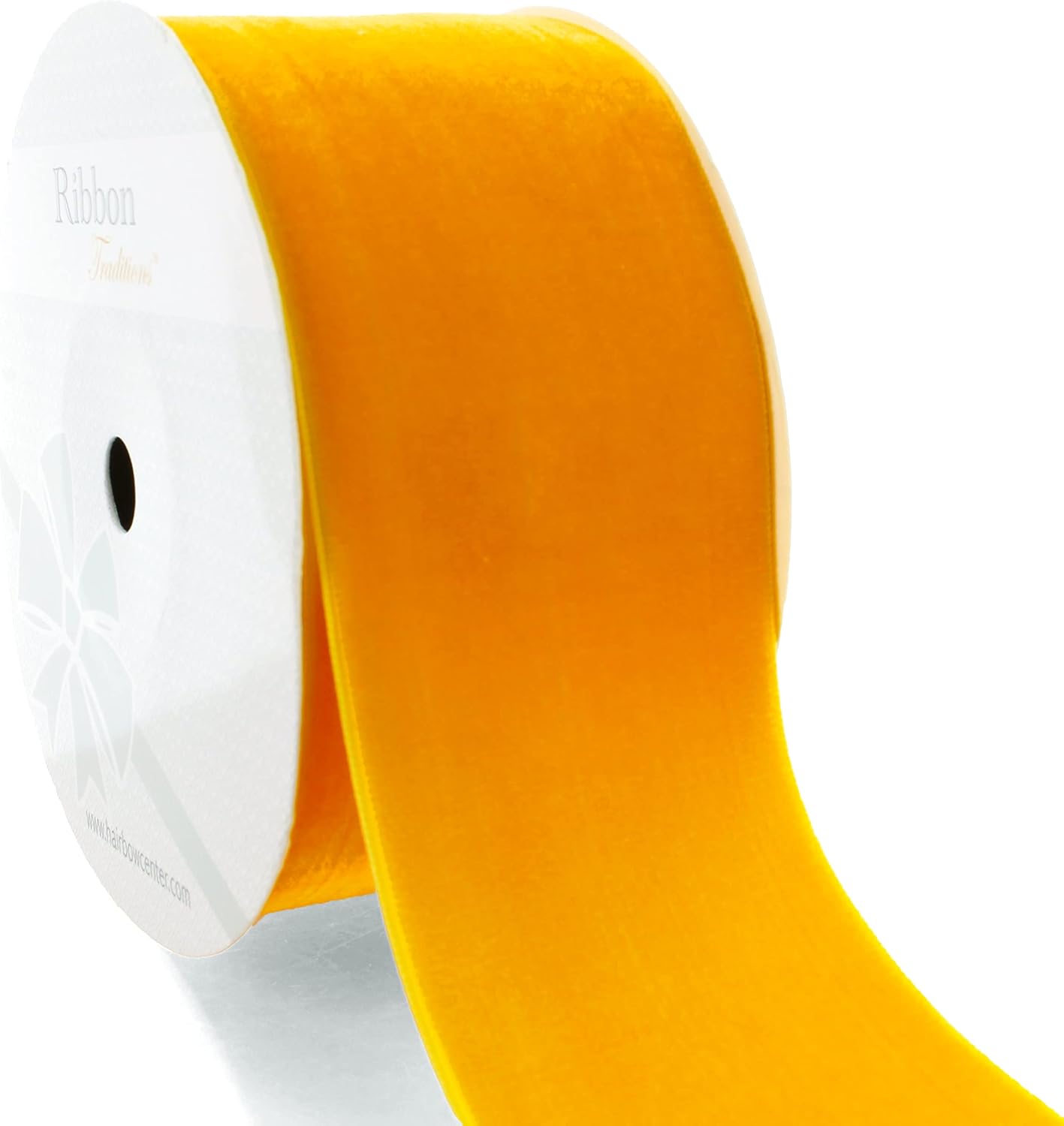 2" Velvet Ribbon Single Sided Soft Plush Luxury Craft Trim for Hair Bows Sewing Gift Wrapping Decorations Floral Arrangements and DIY Projects (Golden Yellow, 25 Yards)