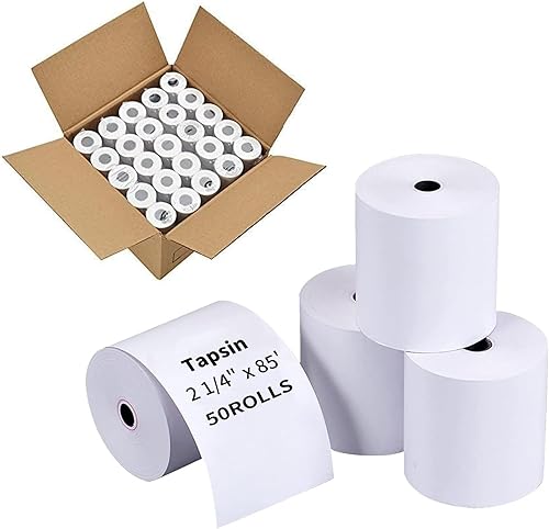 Miniatura 1 de Papel térmico de recibo de 2 14 pulgadas x 85 pies (50 rollos), rollos de papel de tarjeta de crédito térmicos, se adapta a impresora térmica POS de