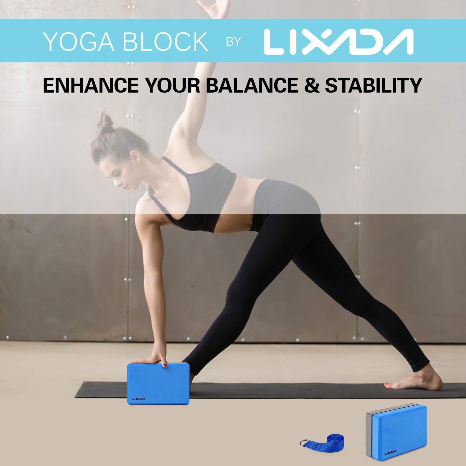 Lixada Lot 3 Briques Yoga Blocs De Yoga Sangle De Yoga Stabilité EVA Lixada Lot 3 Briques Yoga Blocs De Yoga Sangle De Yoga Stabilité EVA