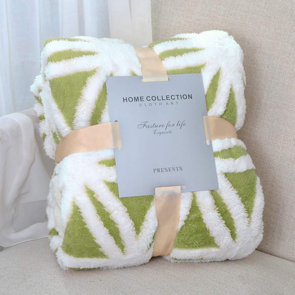LOMAO Sherpa Fleece Blanket Fuzzy Soft Throw Blanket Dual Sided Blanket for Couch Sofa Bed (Fruit Green, 51"x63")