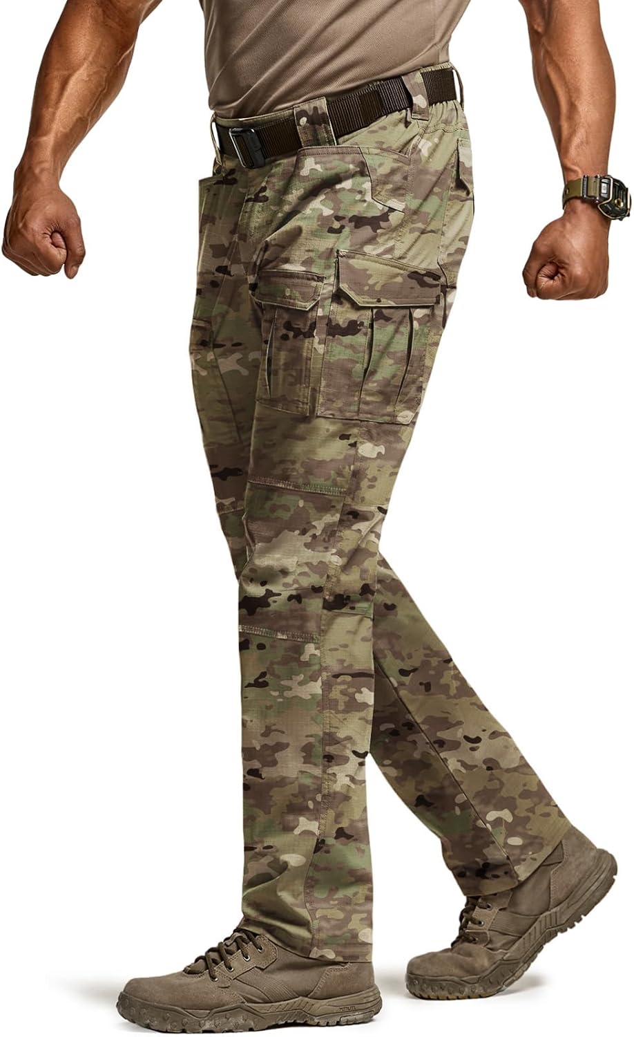 CQR Men's Flex Ripstop Tactical Pants, Water Resistant Stretch Cargo Pants, Lightweight EDC Hiking Work Pants - Image 3