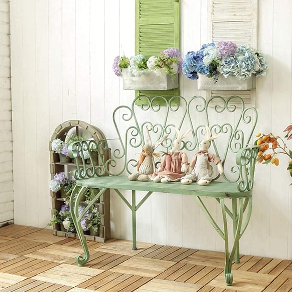 Garden Bench Outdoor Patio Bench Front Porch Furniture Antique Metal Park Bench