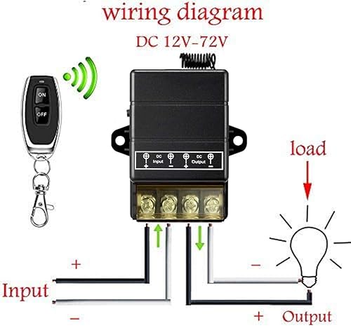 Miniatura 2 de dstfuy Interruptor remoto inalámbrico de 12 V, CC 12 V24 V48 V72 V40 A, interruptor RF inalámbrico para alarmas antirrobo, puerta enrollable Lind,