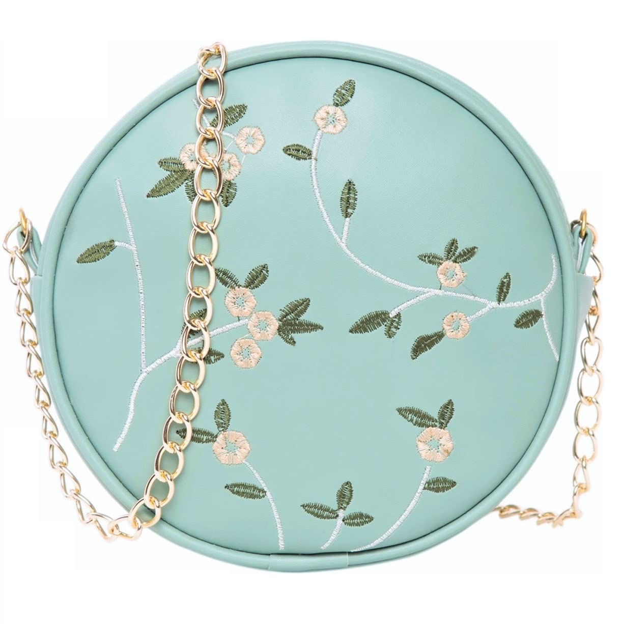 women girls round embroided sling bag (SL5080)