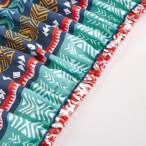 Chezmoi Collection AMARA-SHEET-MULTI-KING Amara 4-Piece Boho Stripe Bed Sheet Set - Floral Colorful Bohemian Printed Brushed Microfiber Wrinkle Resistant & Fade Resistant 14-Inches Deep Pocket Sheets & Pillowcases thumb #8