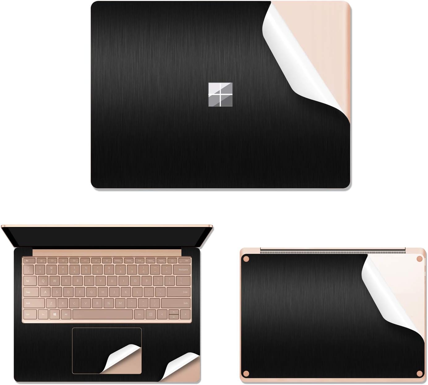 MasiBloom Laptop Decal Sticker for 13.5" Microsoft Surface Laptop 3 (2019 Released) Protective Vinyl Skin DO NOT FIT Surface Book (for 13.5" Surface Laptop 3, Smooth- Black)