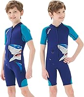 Vista 8 de Goldfin - Traje de neopreno para niños, 2 mm y 3 mm, con cremallera frontal, para niños pequeños, mantiene el calor para deportes acuáticos, surf