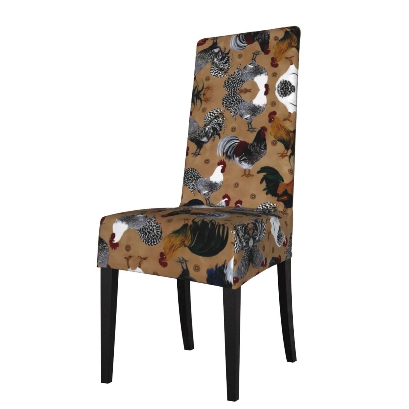 YYHHAOFA Rooster and Chicken Print Prints Protection Cover for Dining Chair - Stretch Slipcovers, Easy Refresh for Your Dining Room & Event Decor
