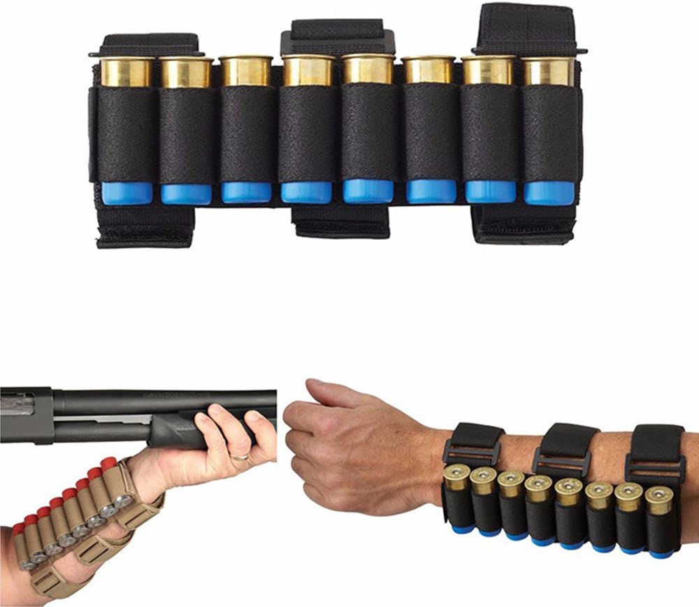 Gun Stock Ammo Pouch Storage Shotgun Shell Holder, Adjustable Shooters Forearm or Buttstock Sleeve Case Bag Magazine Pouch