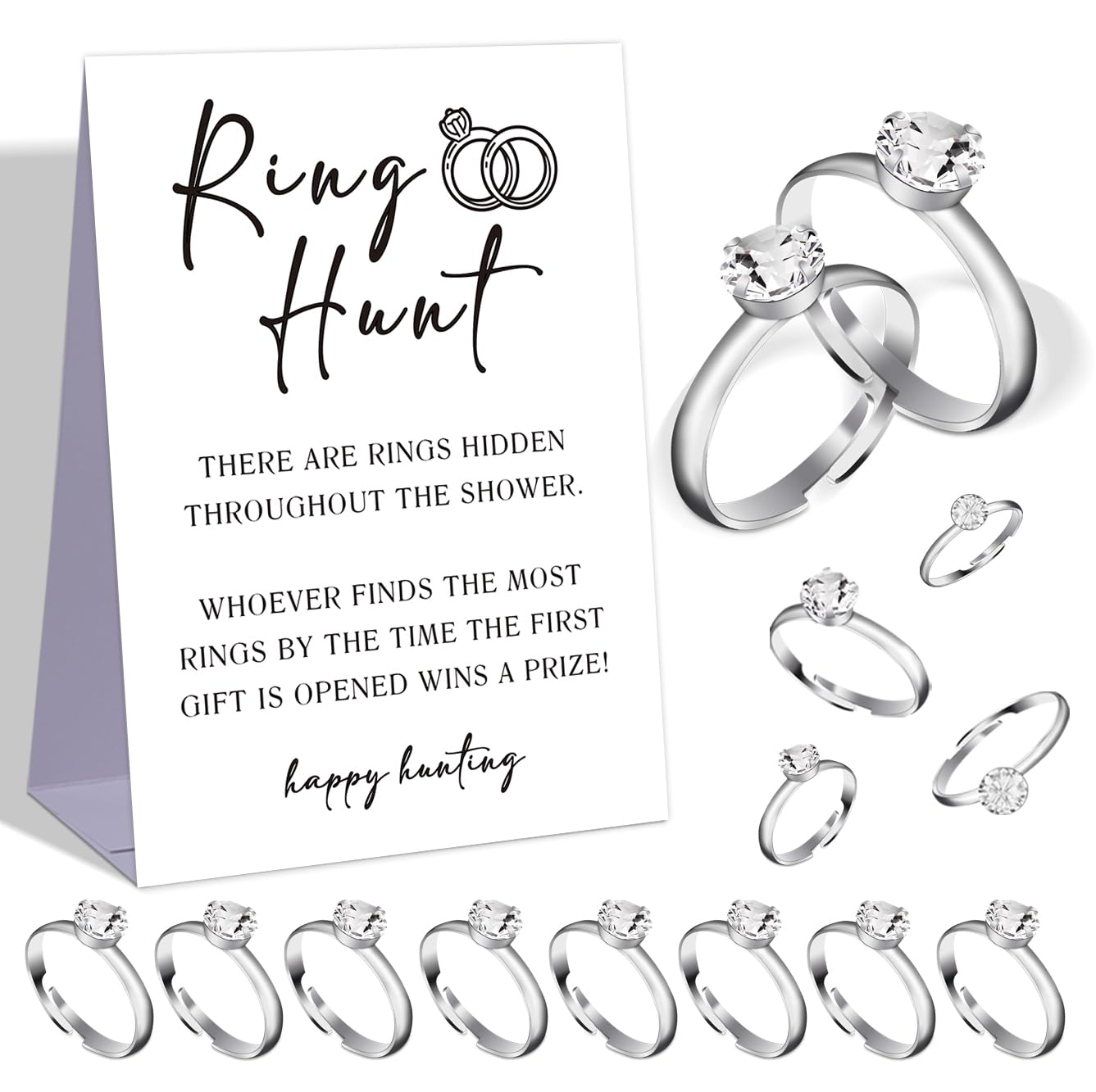 Minimalist Ring Hunt Game,Bridal Shower Decoration,Wedding Shower Game,Engagement Party Games,Bachelorette Scavenger Hunt,Bridal Shower Favors for