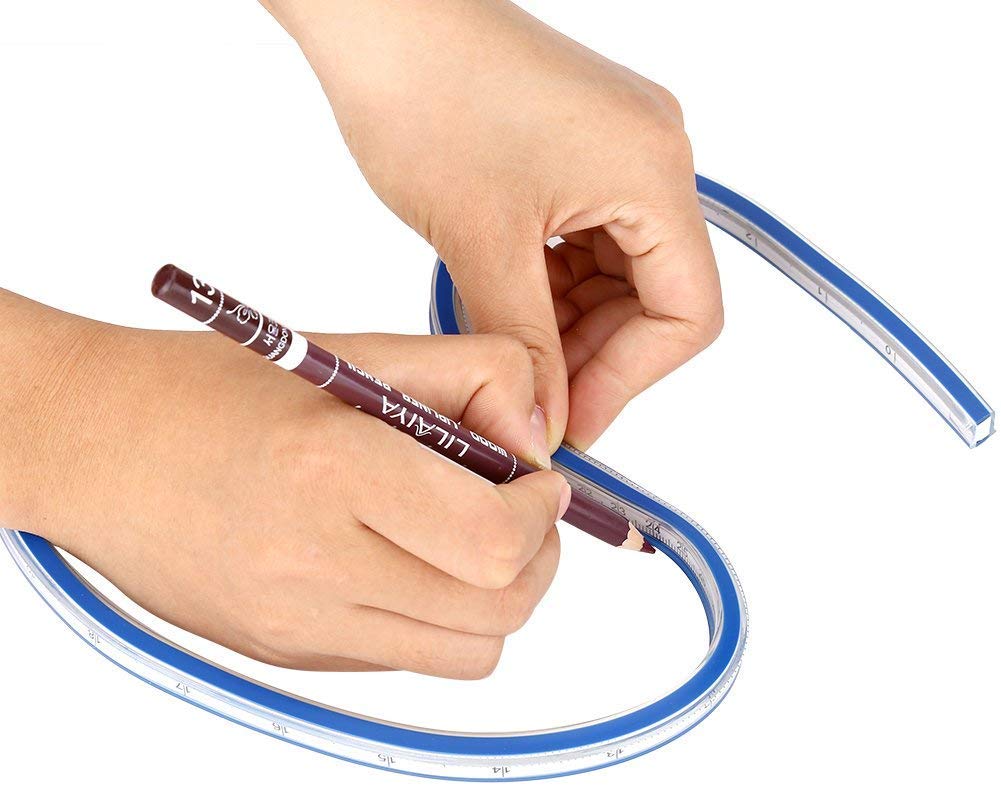 Righello Curva Flessibile, Plastica Righello Flessibile Infrangibile Strumento di Misurazione per Disegni Tecnici, Grafica e Abbigliamento (60cm)