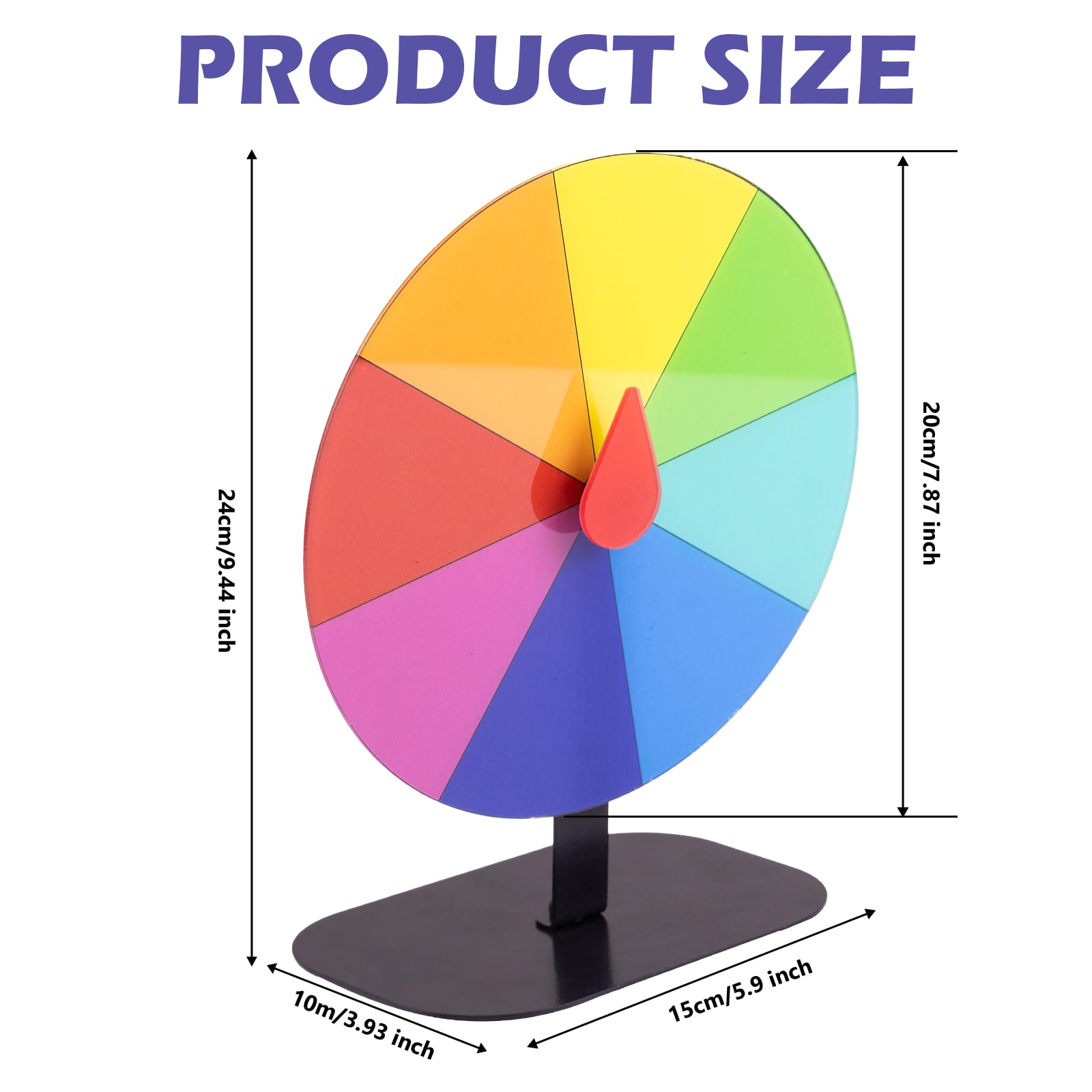 Roue De La Fortune à Tourner BIZOI – 20 Cm, 8 Emplacements Effaçables – Pour Jeux, Fêtes, Tombolas
