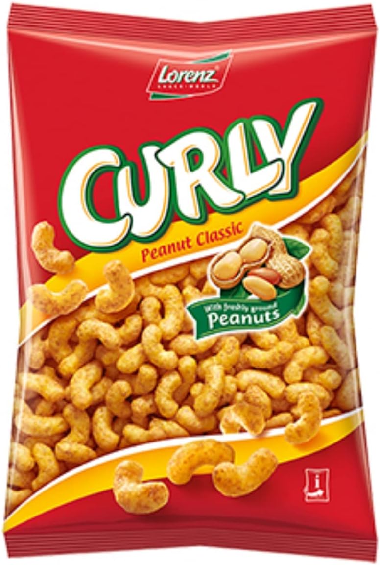 German Delicious Curly Peanut Classic, 150 g Lorenz (Pack of 5)