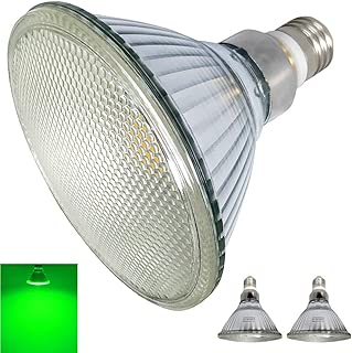 PAR38 LED Green Light Bulb,Full Glass Lamp Body,Indoor/Outdoor,Waterproof IP65,18.5W=100W-150W Traditional Bulb Equivalent,E26 Base,120V,Green LED PAR38 Flood Light,2-Pack - coolthings.us