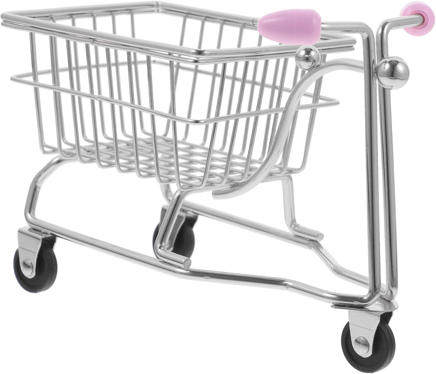 Luxshiny Miniature Shopping Cart Iron Makeup Sponge Holder Desk Organizer