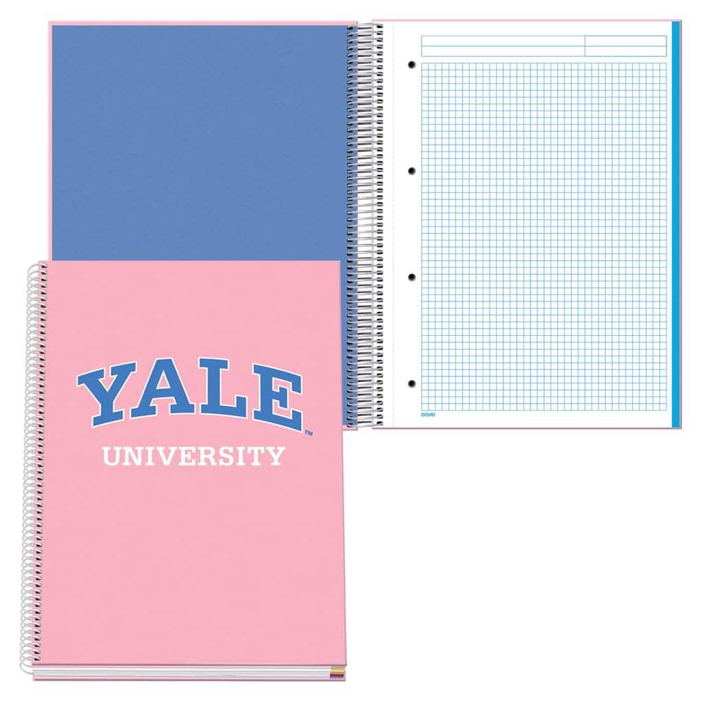 DOHE, A4 Squared Notebook, Spiral Binding, 100 Sheets of 90 g/m², 5 mm Square, Hardcover, Yale University Pink Lady - Image 4