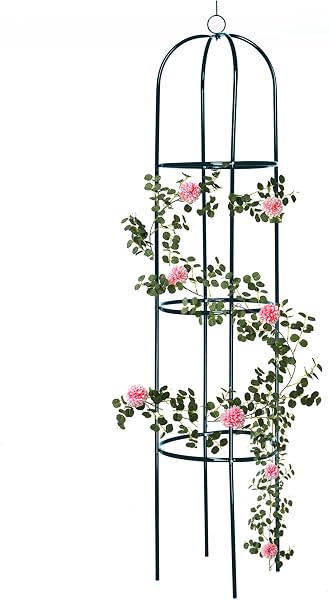 Ram Large 2M Green Metal Garden Obelisk for Plant Support