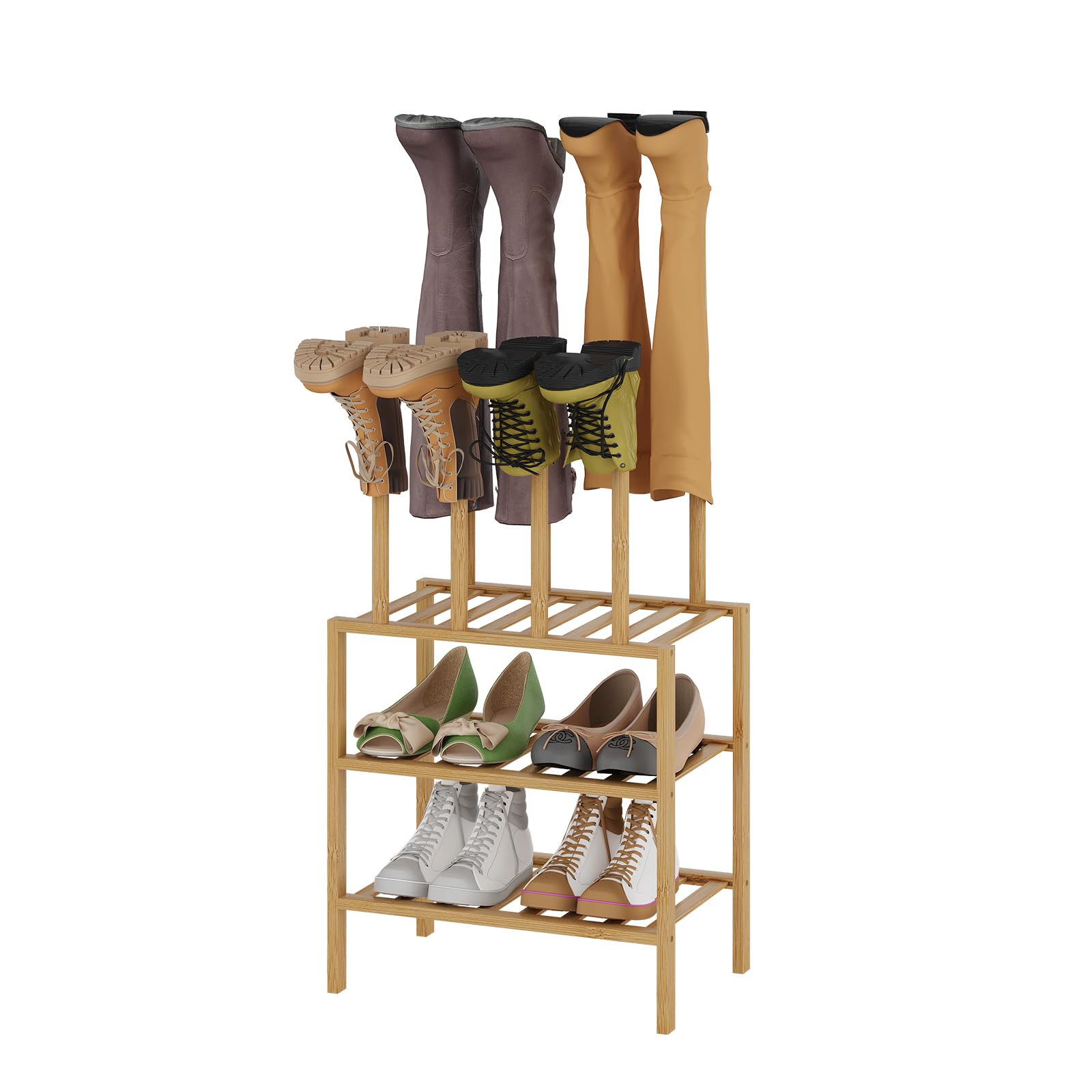 Vellzeyce Detachable Boot Rack for Tall Boots Organizer, Shoe Rack Storage | 3-Tier Multiuse Shoe Rack For Tall Boots,Closet Organizers And Entryway Storage,Suitable For All Seasons