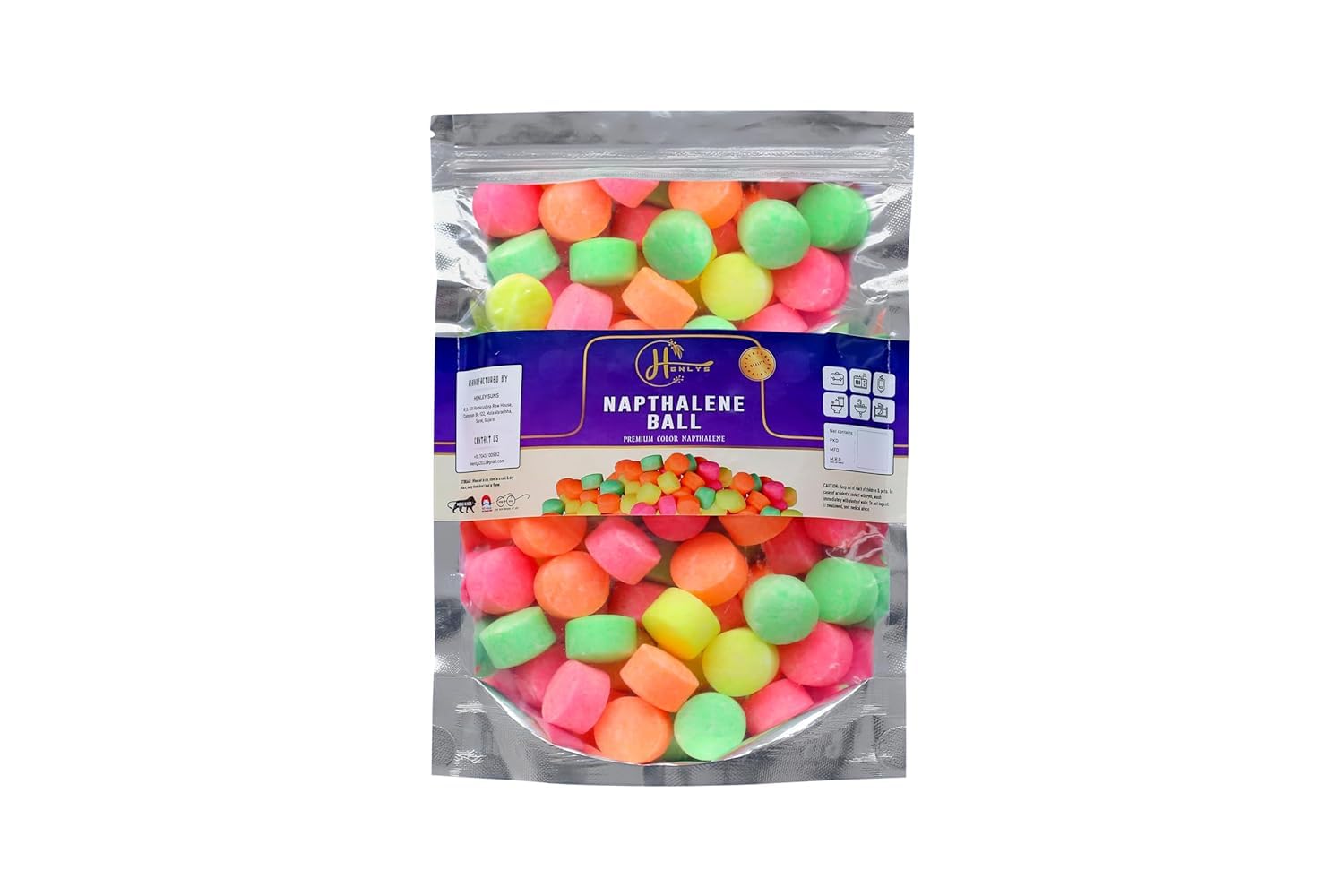 Henlys Colourful Naphthalene Balls for Clothes | Bathroom | Wardrobe | Pantry | Moth, Protect Clothes 100% Safe | Smell Free | Stain-Free/Germs Free (800g) (B0D45G45P3) Amazon Price History, Amazon Price Tracker