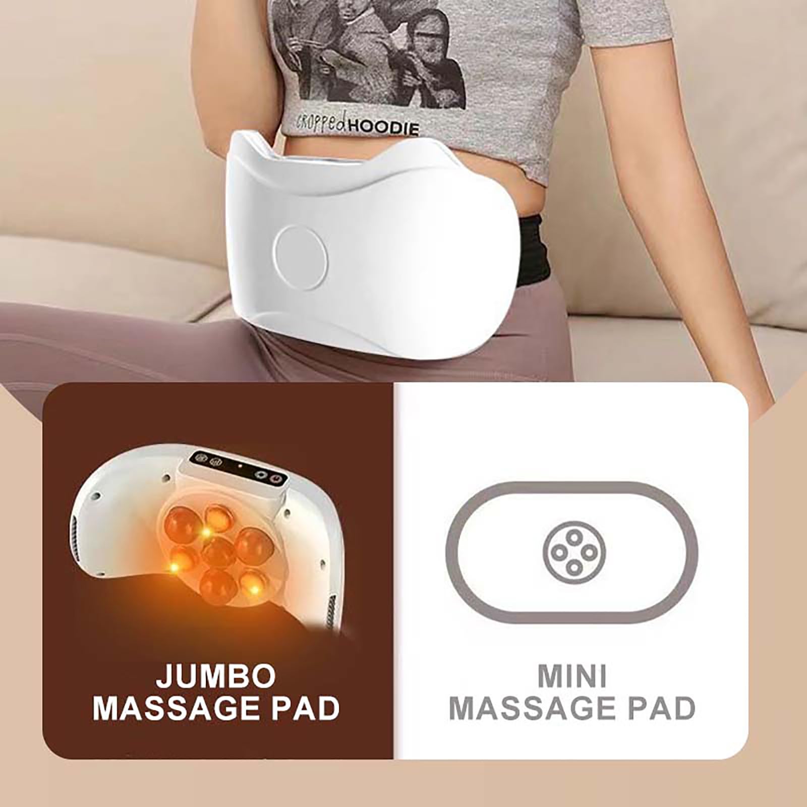 Masajeador abdominal inalámbrico eléctrico para quema de grasa y digestión, masajeador de celulitis del vientre, cinturón de masaje de vibración ajustable para perder peso (1Set)