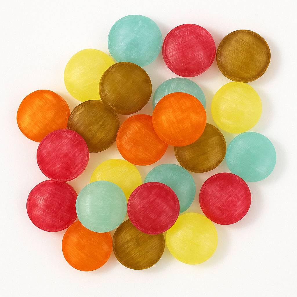 Sugar Free Mixed Fruit Hard Candy - Made in Europe, Gluten Free, Individually Wrapped, Stevia Sweetened, Low Calorie Snacks Fruity (80 Pcs, 7 Oz)