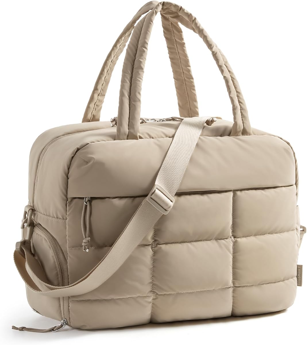 Gym Bag for Women, Carry on Travel Duffel Bag, Water-resistant Weekender with Shoe Compartment for Gym Travel Work, Desert, Medium