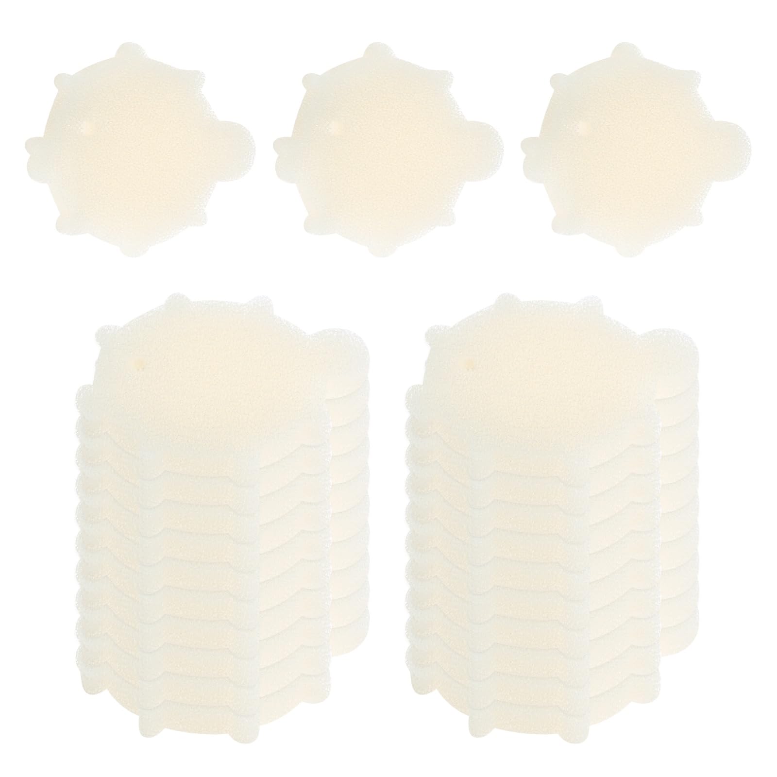 M METERXITY 20-Pack Hot Tub Scum Absorber, 12x10.5 Cm/4.7x4.1 Inch Sponge Sea Fish Pattern Scum Balls for Spa, Bathtub and Swimming Pool to Soak Up Oils Bathtub Accessories [White]
