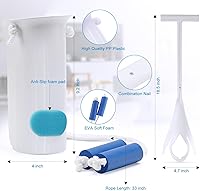 Vista 2 de Kit de ayuda para calcetines Jellas, dispositivo flexible con cuerda larga - Ayuda para calcetines fácil de poner y quitar, dispositivo para ponerse