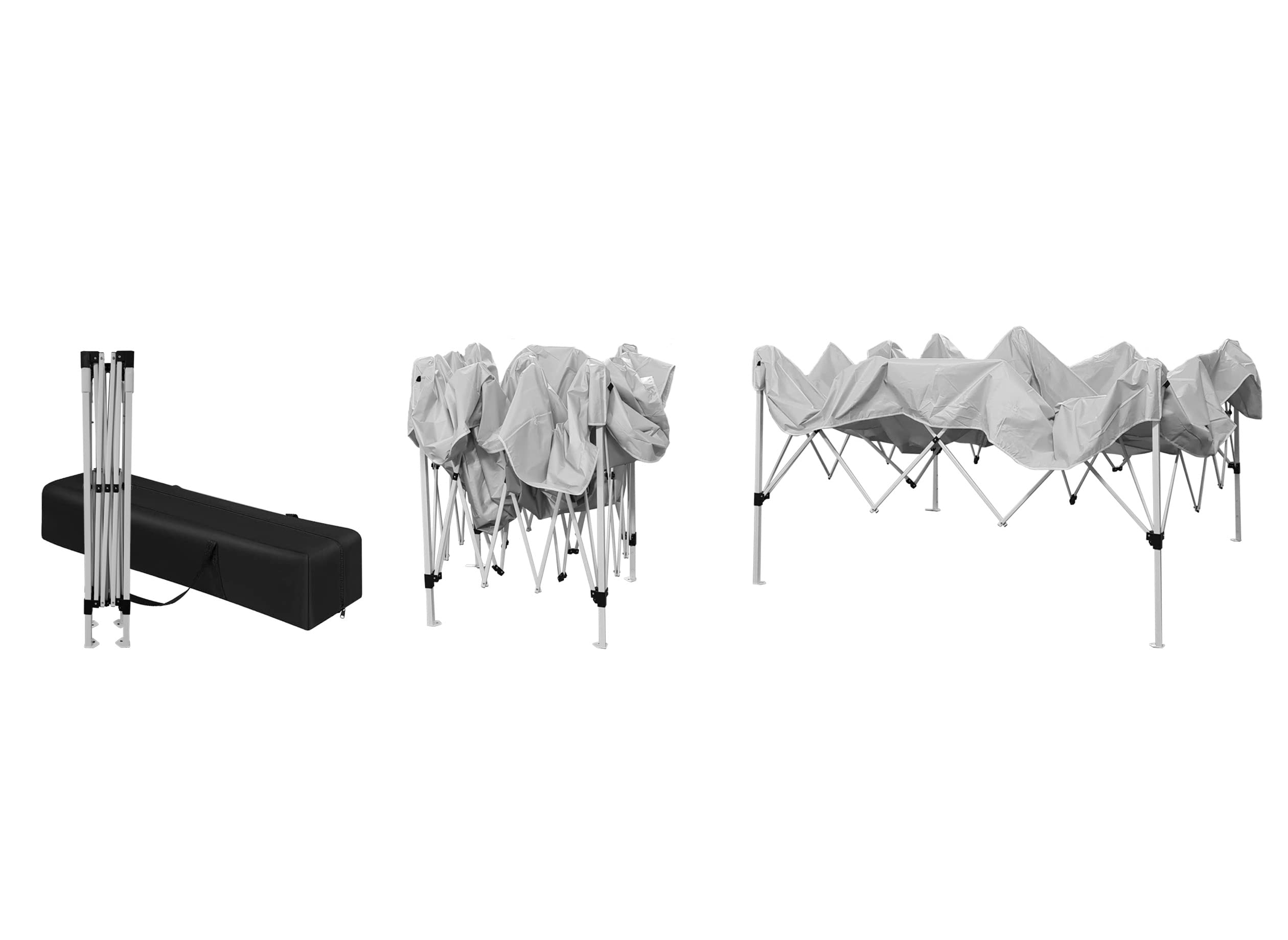Gazebo Pieghevole Impermeabile 3x3 in Acciaio con 3 Pareti Laterali, Poliestere 160 gr/mq