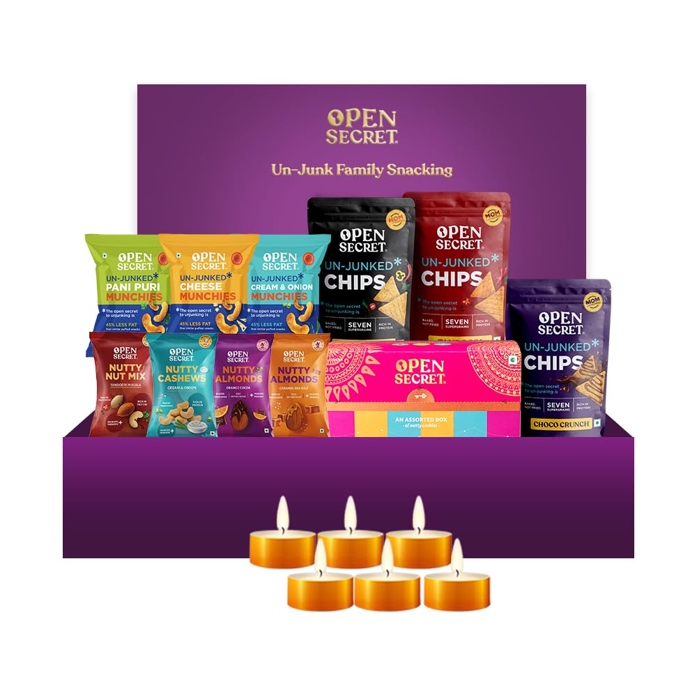 Open Secret Christmas & New Year Snacks Gift Hamper Box | 12 Item Gift Combo - Dry Fruit and Nuts Chips Munchies Cookies | Assorted Multi Grain | Healthy Premium Combo Packs For Friends, Family, Employees, Clients and Corporate (B09XHLS9F7) Amazon Price History, Amazon Price Tracker