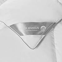 Vista 7 de Drapifytex Edredón blanco esponjoso de plumas de ganso, relleno de edredón de plumón, edredón de plumón de ganso blanco, funda 100% algodón, 70