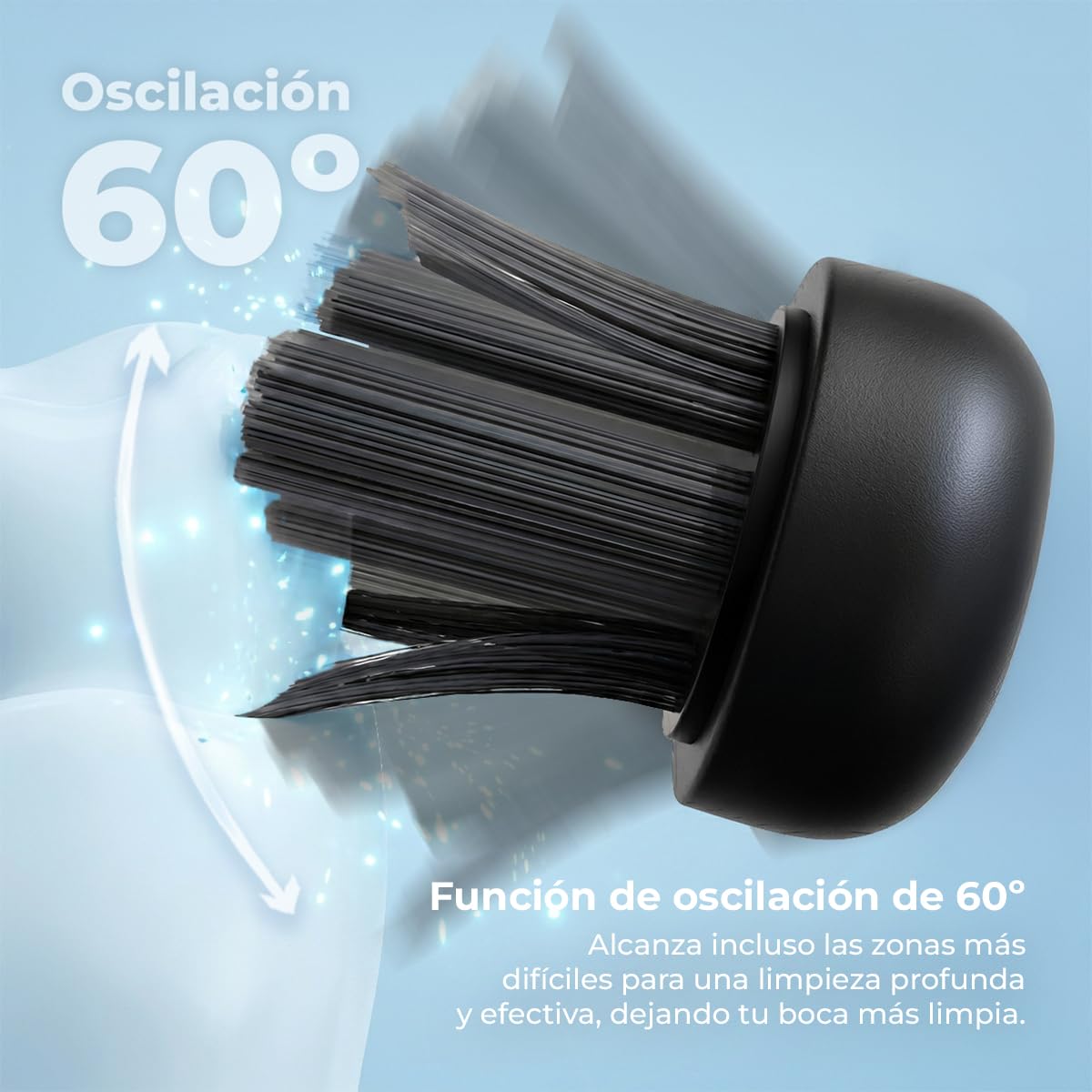 Cecotec Cepillo de Dientes Eléctrico Sónico con Oscilación 60º y Pantalla ToothCare EliteSwing Premium. 3 Modos, Autonomía 30 Días, Sensor de Presión, Base Carga y 2 Cabezales de Repuesto, IPX7
