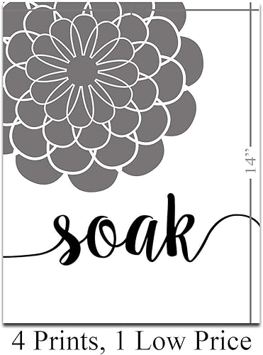Miniatura 3 de Relax Soak Unwind Breath - Impresiones artísticas sin marco, accesorios florales de baño, decoración de baño y decoración botánica, regalo de