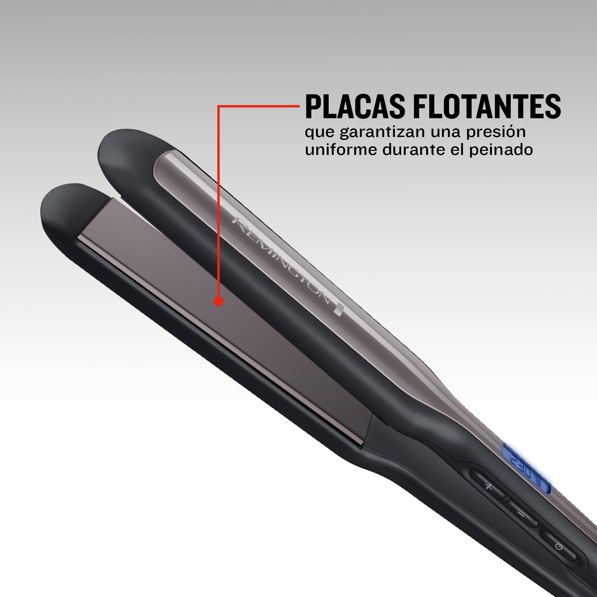Remington Plancha de Pelo Ancha Pro Ceramic Extra, Cerámica Avanzada Ultra, Placas Flotantes, Temperatura hasta 230°C, Función Turbo y Bloqueo Temperatura, Digital, Calentamiento 15s, S5525