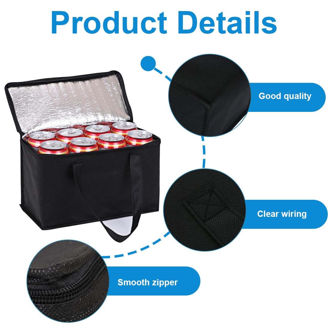 Bolsa Refrigeradora Plegable, Bolsa de Almuerzo Térmica para Viajes al Aire Libre, Camping y Barbacoa