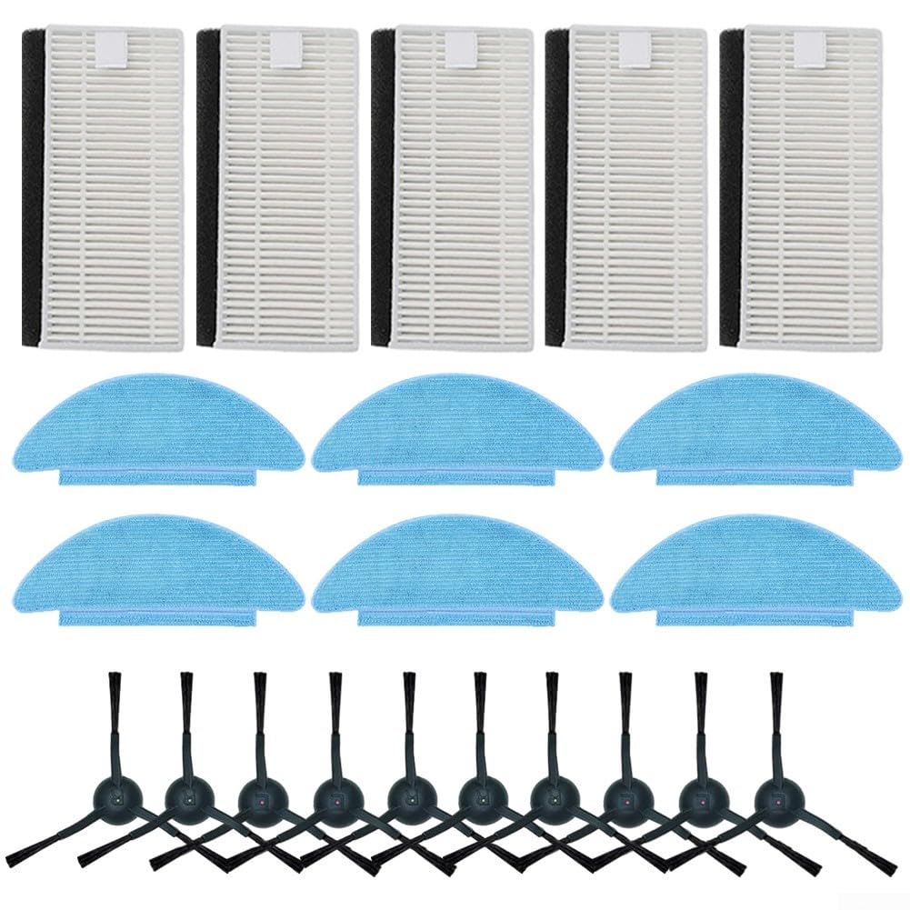 Replacement Parts for Tikom L9000, for Lubluelu Sfor L60D, for Laresar for L6 Nex, For Honor for Q6 SE Robot Vacuum Cleaner, Mop Cloths, HEPA, Side Brushes(B)