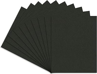 Poster Palooza Textured Black 5x7 Backing Board - Uncut Photo Mat Board (10-Sheets)