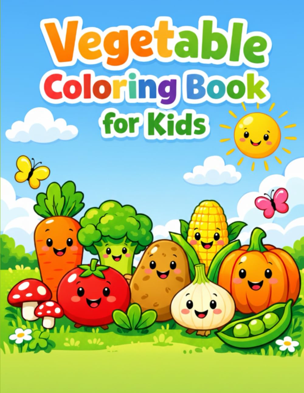 Vegetable Coloring Book for Kids,Ages 2-8 ,Preschool and Kindergarten: Best Coloring book For Kids