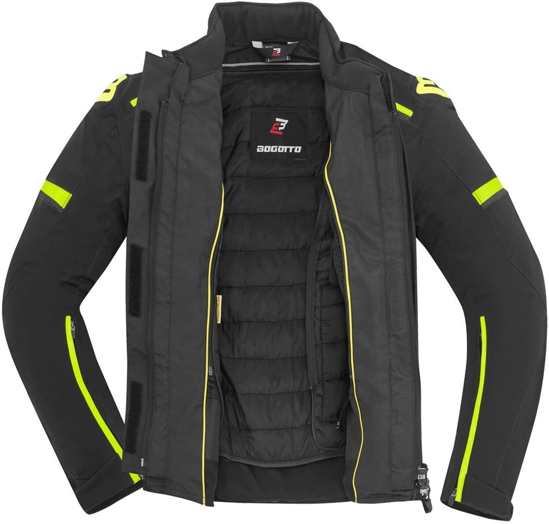 Bogotto Sparrow Wodoodporna kurtka tekstylna motocyklowa, czarny/zielony, L