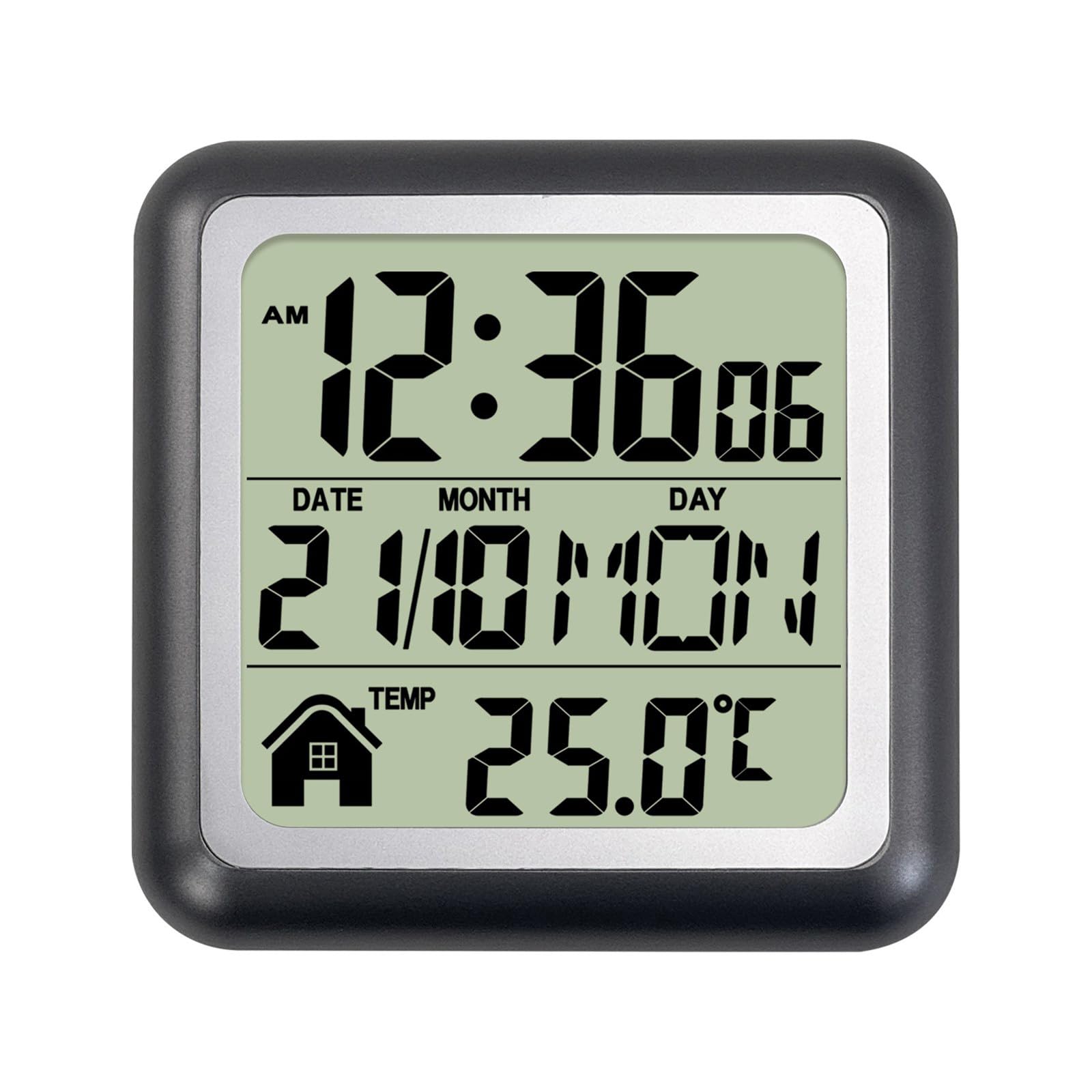 SHINLHUA Digital Clock Temperature Display for Bathroom Kitchen Living Room Large Screen Bathroom Suction Cup Clock Digital